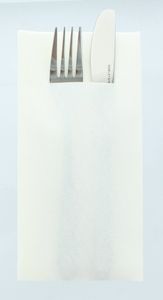 Mank Airlaid Besteckservietten Weiß, 40 x 40 cm, 75 Stück - Bestecktaschen Besteckbeutel Besteckhülle