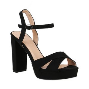 Giralin Dámské sandály na platformě Party High Heels Letní obuv na podpatku 825793, Barva: černá, Gre