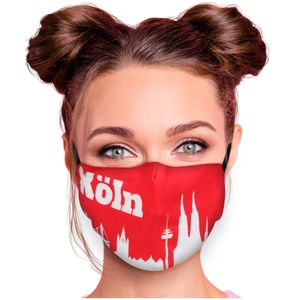 Mundschutz Nasenschutz Behelfs – Maske, waschbar, Filterfach, verstellbar, Motiv Köln Skyline