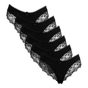 6 Damen Panty Slips Pantys Hipster Set Top Slip, Größe:44/46, Farbe:Schwarz Set