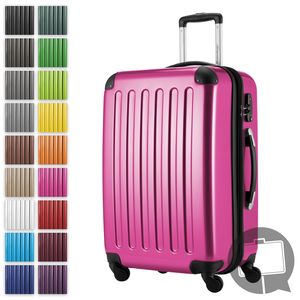 HAUPTSTADTKOFFER Alex - Hartschalen-Koffer Koffer erweiterbar mit 4 Rollen Check-In Trolley Reisekoffer mit Dehnfalte Aufgabegepäck Hardcase Luggage 65 cm, 74 Liter,Magenta