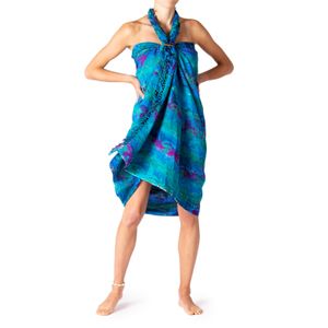 PANASIAM Sarong B wosk batik niebieski