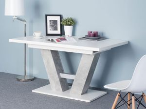 Mirjan24 Esstisch Alvaro, Stilvoll Ausziehbar Esszimmertisch, Design Tisch, Esszimmer (Farbe: Weiß + Beton)