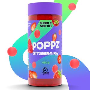 POPPZ Popping Boba-Fruchtperlen für Bubble Tea | Erdbeere - Fuchtige Tapioka Perlen von Bubble Mania 450 G