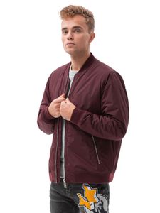 Ombre Clothing Herren gesteppte Übergangsjacke Fritz dunkelrot L