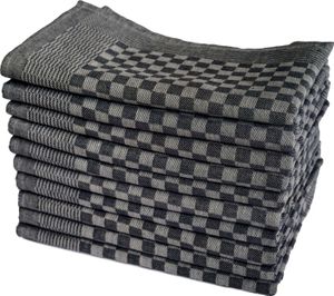 10er Pack Grubentücher 50x70 cm schwarz Küchentücher Geschirrtücher Grubentuch
