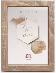 aFFa frames, Hekla, Bilderrahmen aus MDF, Fotorahmen, Wechselrahmen, Rechteckig, mit Acrylglasfront, Hellbraun, 10x15 cm