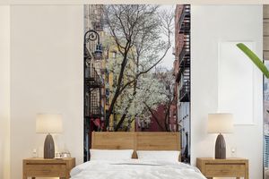 MuchoWow® Fototapete für Wohnzimmer oder Schlafzimmer Wandtapete Vinyl Motivtapete New York - Amerika - NYC - 120x240 cm - Hintergrundbild