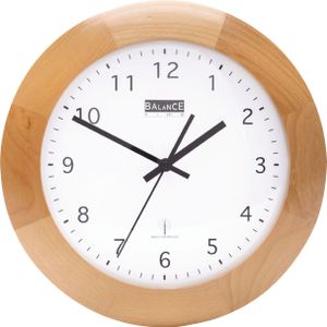 Funkgesteuerte Wanduhr 32 cm analog Braun/Weiss