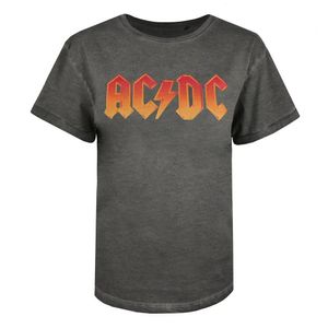 AC/DC - T-Shirt Acid Wash für Damen TV834 (M) (Anthrazit)