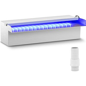 Uniprodo Schwalldusche - 30 cm - LED-Beleuchtung - Blau / Weiß - offener Wasserauslauf