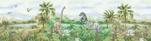 Sanders & Sanders selbstklebende Tapetenbordüre Dinosaurier Grün - 601307 - 9.7 x 500 cm
