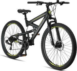 Licorne Bike Strong 2D Premium Mountainbike Shimano,Farbe:Schwarz/Lime;Zoll:29.00