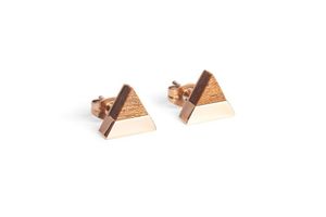 BeWooden-Ohrringe mit Holzdetail Rea-Ohrringe Triangle Beige