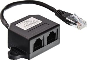 InLine® ISDN Verteiler, 2x RJ45 BU, 15cm Kabel, mit Endwiderständen, montierbar