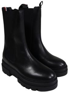 Tommy Hilfiger Shoes Monochromatic Chelsea Boot Black Boots, Velikost bot:39
