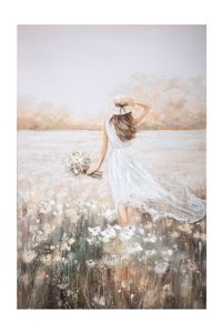 GILDE Bild Schönheit im Blumenmeer - braun-naturfarben - H. 120cm x B. 80cm