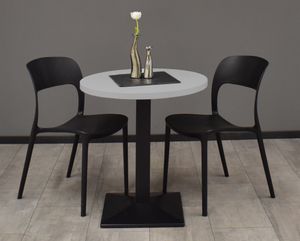 Bistrotisch rund Elanur 70 cm schwarz matt/kreidegrau matt lack 14590