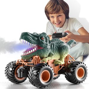 Ferngesteuertes Auto, Dinosaurier-LKW-Spielzeugfahrzeug mit Sprühnebel-Musik-LED-Lichtern,RC-Auto mit Soundeffekten für Kinder im Alter von 4 bis 8 Jahren