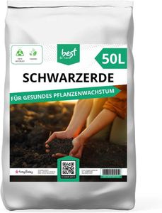 Best for Home-Schwarzerde für verbessertes Wachstum von Zimmer-und Balkonpflanzen, Gemüse, Obst und Kräutern. ideal für Blumenbeete und Kübel-50L