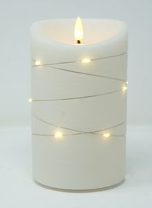 Outdoor Echtwachs LED Kerze 10 x 16 cm flammenlose mit Lichterkette  und Timer