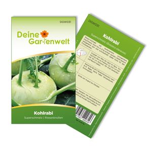 Kohlrabi Superschmelz Samen - Brassica oleracea - Kohlrabisamen - Gemüsesamen - Saatgut für 80 Pflanzen