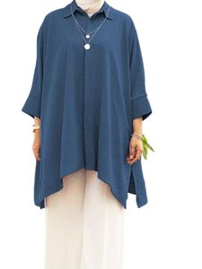 Damen Strickkleider Hemden Bluse Lässig Baggy Minikleid Tunika Shirt Herbst Strickkleid Blau,Größe 4XL