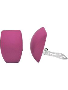 Clip Ohrring 27x17mm Trapez pink matt Kunststoff-Bouton pink 27x17mm