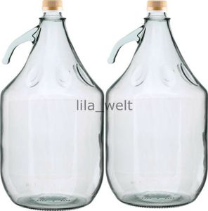 2 STÜCK Gärballon Flasche Glasballon Weinballon Glas Ballon Glasflasche 5L NEU