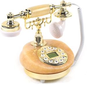 Retro Vintage Landline Phone Jade Vintage Landline Phone Retro Phone Yellow + Gold