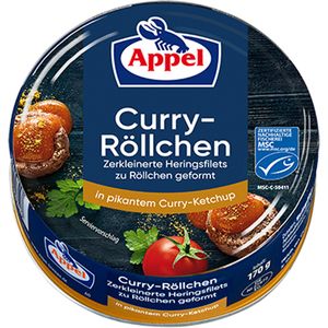 Appel Curry Röllchen Heringsfilets in pikantem Curry Ketchup 200g