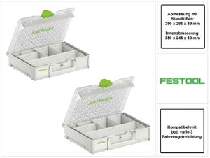 Festool Systainer Organizer SYS3 ORG M 89 6xESB 2 Stk. ( 2x 204854 ) Kleinteile Koffer mit Einsatzboxen