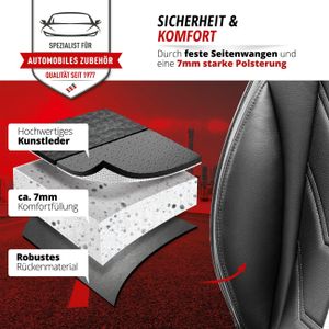 Walser Autositzbezug - Premium Autositzschoner - hochwertiger Auto Sitzbezug - Pkw Sitzauflage für Vordersitz - Universal Autositz Bezug Kimi in Schwarz Grau