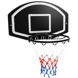 COSTWAY Ø 40cm Basketballkorb Indoor, Basketball Hoop für Tür & Wandmontage, Basketballring mit 72 x 45,5cm Rückenwand