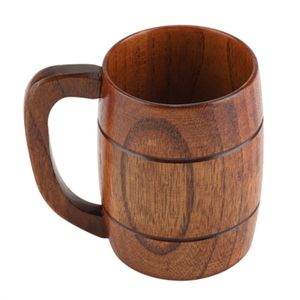 Přírodní dřevěný hrnek na pivo, retro, velký objem, na čaj a vodu, klasický dřevěný hrnek na pití s uchem