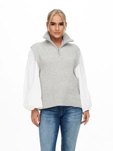 Strickweste Rundhals Strickpullover Pullunder Sweater ohne Ärmel ONLTIA | L