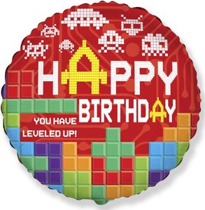 Balónek foliový Happy Birthday - narozeniny MINECRAFT - 45 cm