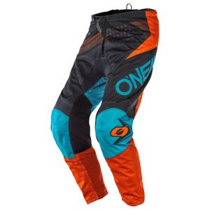 O'Neal Motorrad Hose, MX, MTB, Cross Hose - Element Pants Factor gray/orange/blue - Grau Orange Blau, ergonomisch vorgeformte Beine, Schutzeinsätze, Gr. 28 - 42, Größe:42