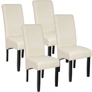sada 4 čalouněných jídelních židlí s koženkovým potahem 44 x 63 x 106 cm