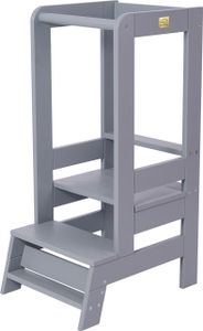 MeowBaby® Lernturm für Kinder Küchenhelfer aus Holz Learning Tower für Baby & Kleinkinder Trittschemel Kinderschemel Grau MeowBaby® Lernturm für Kinder Küchenhelfer aus Holz Learning Tower für Baby & Kleinkinder Trittschemel Kinderschemel Grau