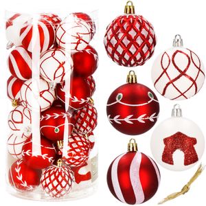 Weihnachtsbaumkugeln aus Kunststoff 30-teiliges Weihnachtskugeln-Set 6 cm Dekoration für Weihnachten