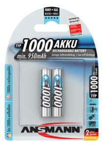 ANSMANN Micro AAA Akku 1000 mAh Hohe Kapazität