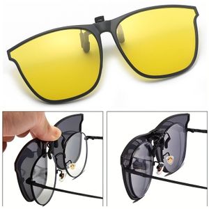 GKA Nachtfahrbrille Überbrille Aufsatz Clip on für Brillenträger klappbar Sonnenbrillenaufsatz polarisiert Autofahrer Nachtsichtbrille Fahrbrille