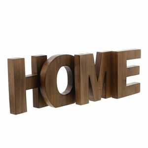Holzschriftzug 'Home', 4tlg. Tischdeko Schrankdeko Wohnzimmerdeko Flurdeko