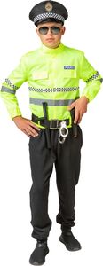Polizei Set 3-tlg. Jacke Mütze Zubehör Uniform England Kinder Karneval Kostüm 128