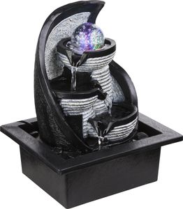 Globo Lighting Brunnen Kunststoff grau antik, 4x RGB LED