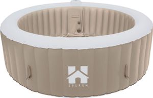 HOME DELUXE - Outdoor Whirlpool - SPLASH - Farbe: Beige - ⌀ 208 cm, Höhe 65 cm, 130 Luftdüsen - inkl. Abdeckung, Reparaturset, Filterset I Außen Whirlpool Spa für 6 Personen