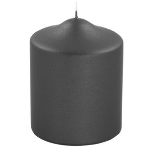Fink metallic Stumpenkerze Candle schwarz Paraffin Höhe 10 cm