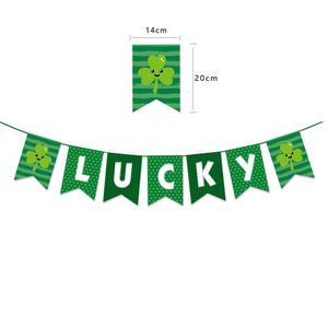 Leap St. Patrick's Day Party-Dekoration, Glücksstern, Kleeblatt, Flagge, grüner Hut, Spiralornament - GLÜCKLICHE Flagge Irlands