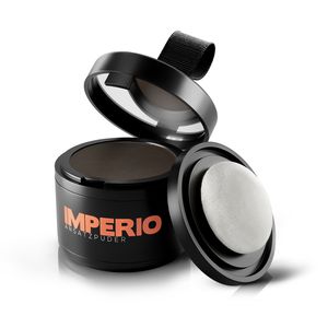 IMPERIO Ansatzpuder - Haar Concealer zur Haarverdichtung für Frauen und Männer, wasserfestes Haar Make-up zum Ansatz kaschieren - 4g (dunkelbraun)